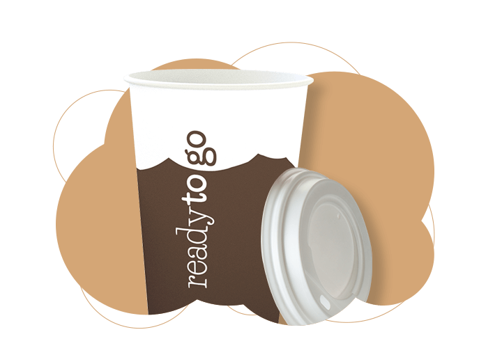 Cups, lids, and stirrers for vending machines and cafes